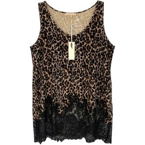 Silk Cami Leopard Lace Camisole Animal Print Tank Silk Lingerie Top Small NWT